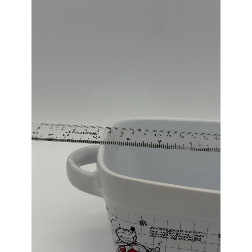 Disney Mickey Minnie Mouse Christmas Sketchbook Loaf Pan Bowl Porcelain